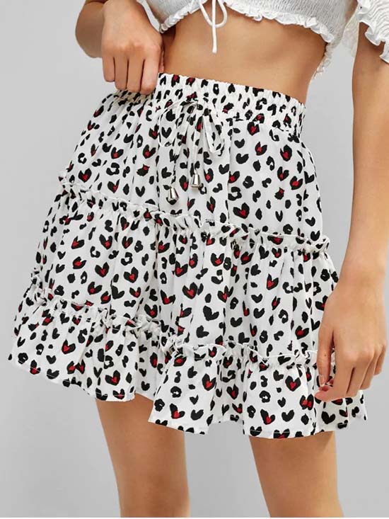 2-Tiered 'Hot' Skirt with Smocked Waist main image 0